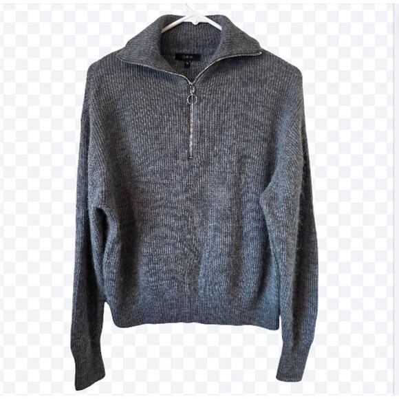 Quince Womens 1/4 Zip Wool Alpaca Blend Sweater Size Medium Gray - Picture 1 of 4